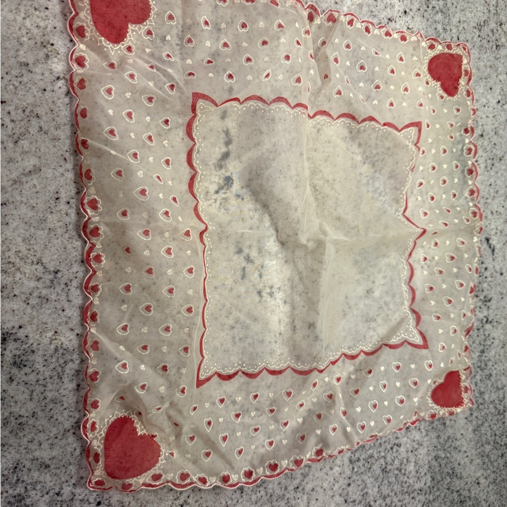 Vintage Valentine’s Heart Handkerchiefs - Picture 4 of 5